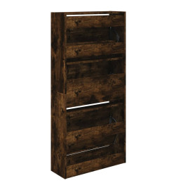 Armoire à chaussures chêne fumé 60x21x125,5 cm bois ingénierie