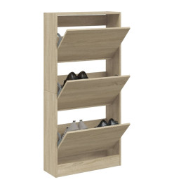 Armoire à chaussures chêne sonoma 60x21x125,5cm bois ingénierie