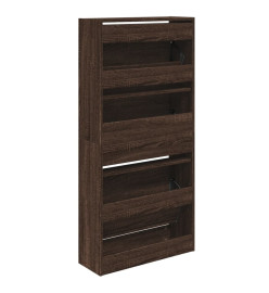 Armoire à chaussures chêne marron 60x21x125,5cm bois ingénierie