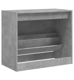 Armoire à chaussures gris béton 80x42x69 cm bois d'ingénierie