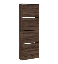 Armoire à chaussures chêne marron 60x21x163,5cm bois ingénierie