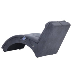 Chaise longue de massage avec oreiller Gris Similicuir daim