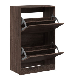 Armoire à chaussures chêne marron 60x34x96,5 cm bois ingénierie