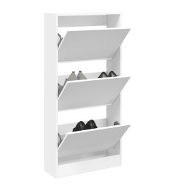 Armoire à chaussures blanc 60x21x125,5 cm bois d'ingénierie