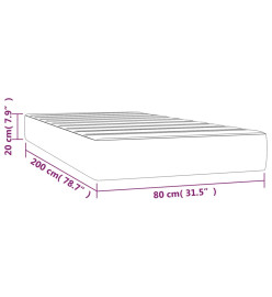 Matelas de lit à ressorts ensachés Gris foncé 80x200x20 cm