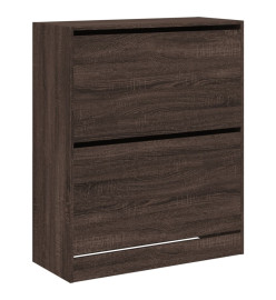 Armoire à chaussures chêne marron 80x34x96,5 cm bois ingénierie