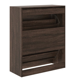 Armoire à chaussures chêne marron 80x34x96,5 cm bois ingénierie