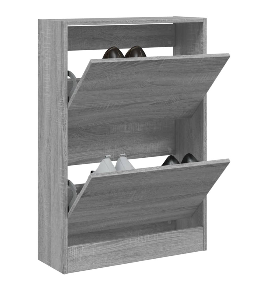 Armoire à chaussures sonoma gris 60x21x87,5 cm bois ingénierie