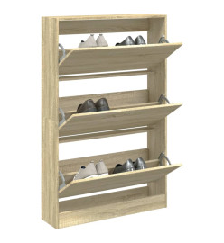 Armoire à chaussures chêne sonoma 80x21x125,5cm bois ingénierie