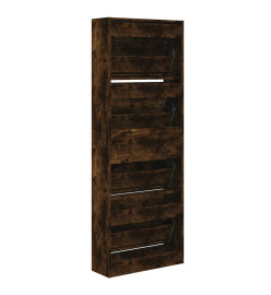 Armoire à chaussures chêne fumé 60x21x163,5 cm bois ingénierie