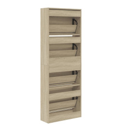 Armoire à chaussures chêne sonoma 60x21x163,5cm bois ingénierie