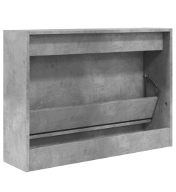 Armoire à chaussures gris béton 80x21x57 cm bois d'ingénierie