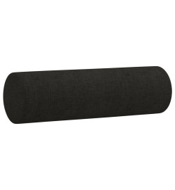 Canapé 2 places avec oreillers décoratifs noir 120 cm tissu