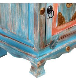 Table de chevet Bois de manguier massif Bleu