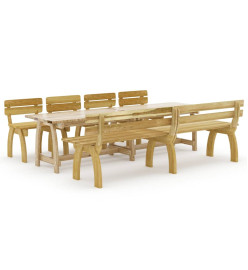 Mobilier de salle à manger de jardin 6 pcs Bois de pin imprégné