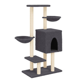 Arbre à chat avec griffoirs en sisal gris foncé 117 cm