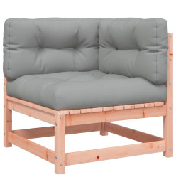 Canapé d'angle de jardin avec coussins bois massif douglas