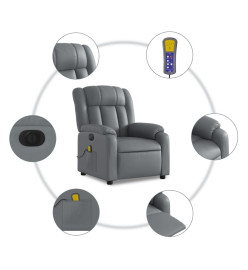 Fauteuil de massage inclinable électrique gris similicuir