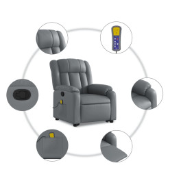 Fauteuil inclinable de massage Gris Similicuir