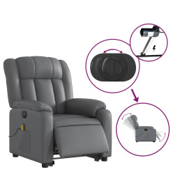 Fauteuil inclinable de massage électrique gris similicuir