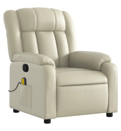 Fauteuil inclinable de massage Crème Similicuir