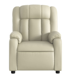 Fauteuil inclinable de massage Crème Similicuir