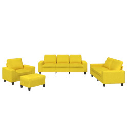 Ensemble de canapés 4 pcs jaune clair tissu