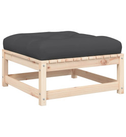 Canapé de jardin sans accoudoirs avec coussins et repose-pieds