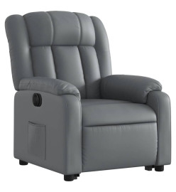 Fauteuil inclinable électrique gris similicuir