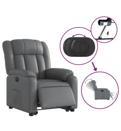 Fauteuil inclinable électrique gris similicuir