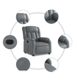 Fauteuil inclinable électrique gris similicuir