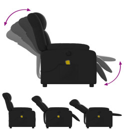 Fauteuil de massage inclinable électrique noir similicuir