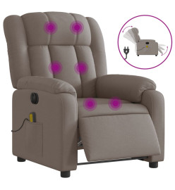 Fauteuil de massage inclinable électrique Taupe Tissu