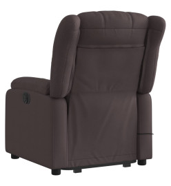 Fauteuil inclinable de massage Marron foncé Tissu