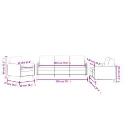 Ensemble de canapés 3 pcs gris foncé velours