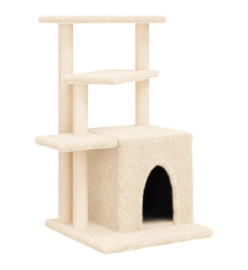 Arbre à chat avec griffoirs en sisal crème 83,5 cm