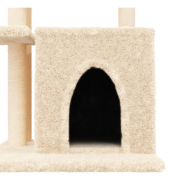 Arbre à chat avec griffoirs en sisal crème 83,5 cm