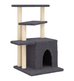 Arbre à chat avec griffoirs en sisal gris foncé 83,5 cm