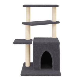 Arbre à chat avec griffoirs en sisal gris foncé 83,5 cm