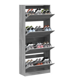 Armoire à chaussures 4 tiroirs rabattables sonoma gris