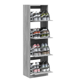 Armoire à chaussures 4 tiroirs rabattables sonoma 60x42x204 cm