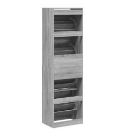 Armoire à chaussures 4 tiroirs rabattables sonoma 60x42x204 cm