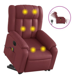 Fauteuil inclinable de massage électrique rouge bordeaux