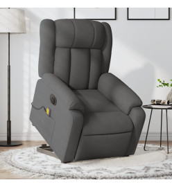 Fauteuil inclinable de massage électrique Gris foncé Tissu