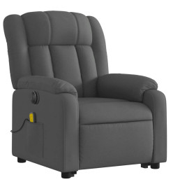 Fauteuil inclinable de massage électrique Gris foncé Tissu