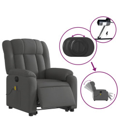 Fauteuil inclinable de massage électrique Gris foncé Tissu