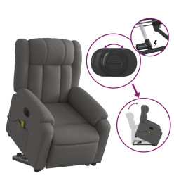 Fauteuil inclinable de massage électrique Gris foncé Tissu