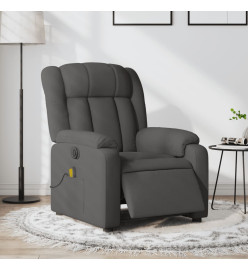 Fauteuil inclinable de massage électrique gris foncé tissu