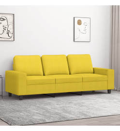 Canapé à 3 places Jaune clair 180 cm Tissu