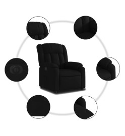 Fauteuil inclinable électrique Noir Tissu